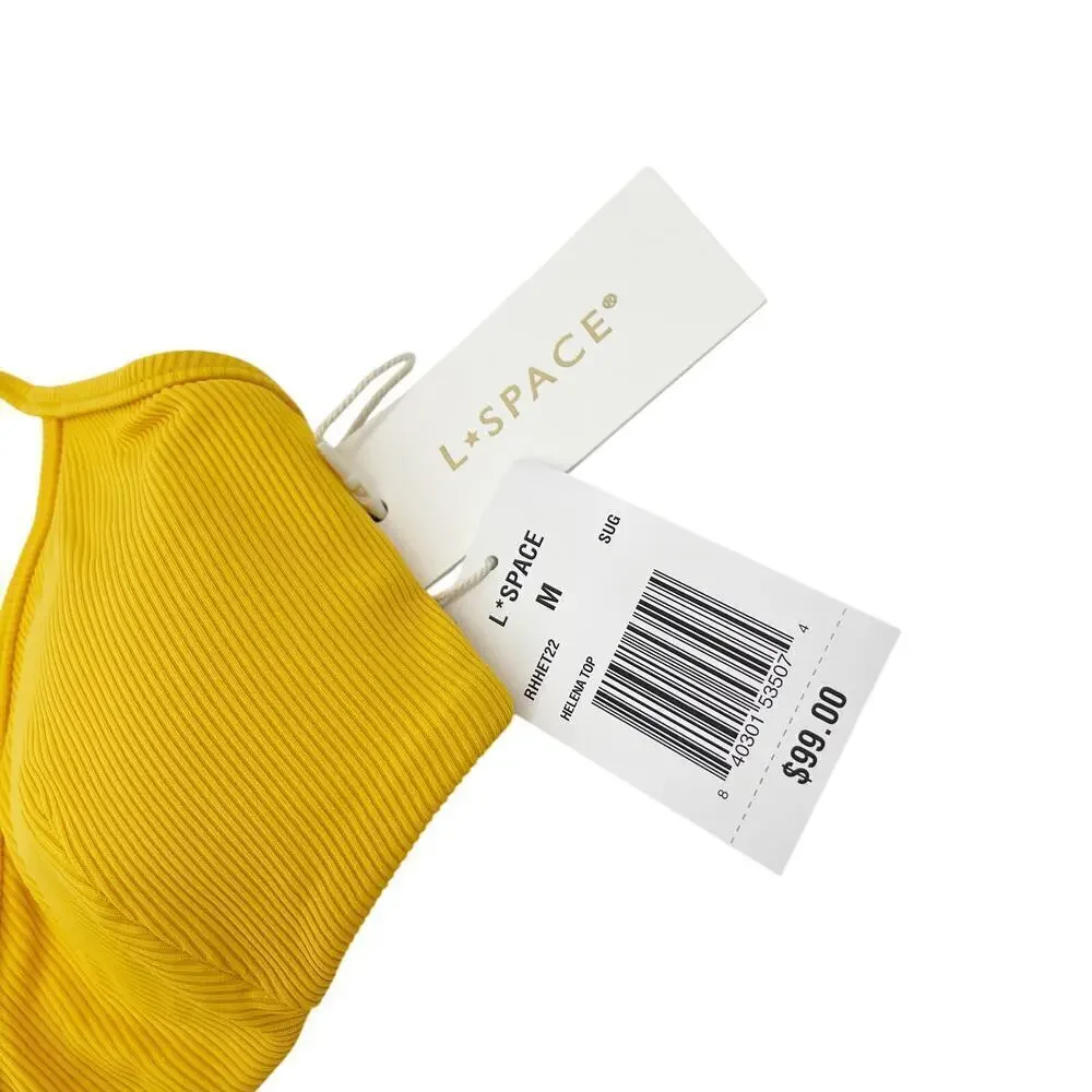 L*Space Helena Underwire Bikini Top Sunshine Gold Size Medium NEW